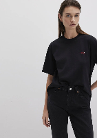 Resim Mavi Kısa Kol Kadın T-Shirt M1612122-900