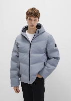 Resim Mavi Kapüşonlu Erkek Mont M0110651-85550