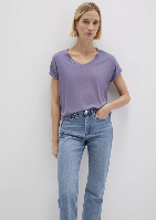 Resim Mavi Basıc V Yaka Kadın T-Shirt M167714-70608