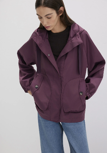 Resim Mavi Kapüşonlu Kadın Mont M1110014-70223