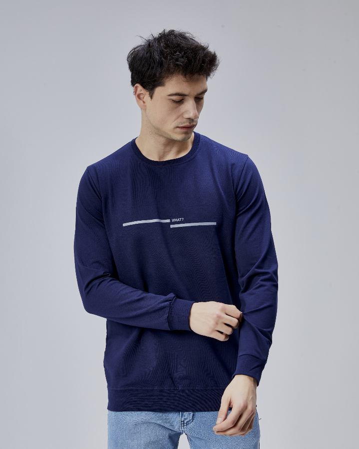 Resim Paul&More Erkek Sweat What Baskı 0 Yaka 2 İp