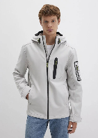 Resim Mavi Kapüşonlu Erkek Mont M0110264-70074