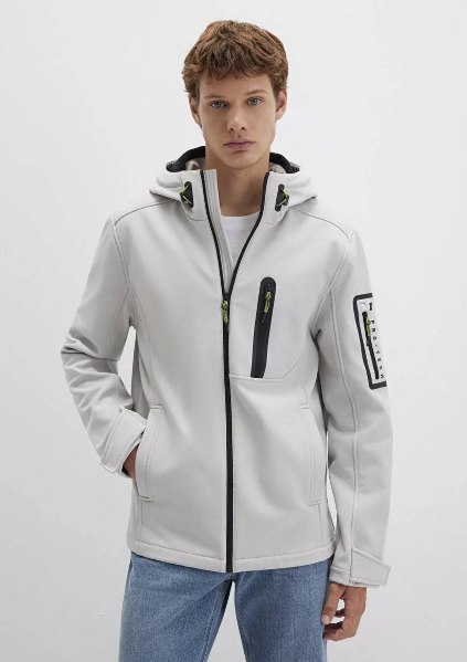 Resim Mavi Kapüşonlu Erkek Mont M0110264-70074