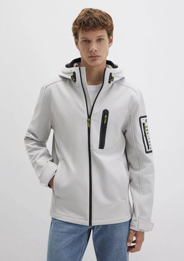 Resim Mavi Kapüşonlu Erkek Mont M0110264-70074