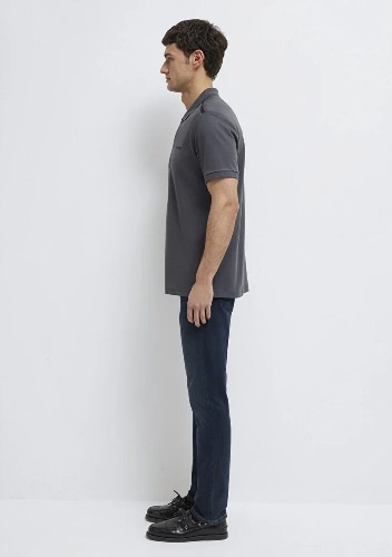 Resim Mavi Polo Yaka Erkek T-shirt M0613136-89100