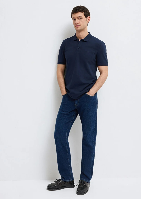 Resim Mavi Polo Yaka Erkek T-shirt M064946-70490