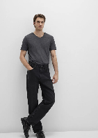 Resim Mavi Stretch V Yaka Erkek T-Shirt M061748-24398