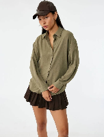 Resim Koton Kadın Uzun Kol Gömlek 6WAL60004IW