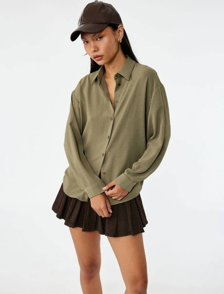 Resim Koton Kadın Uzun Kol Gömlek 6WAL60004IW