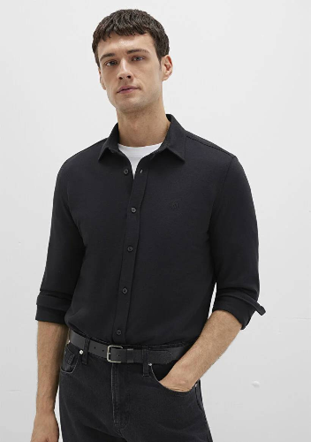 Resim Mavi Uzun Kol Erkek Gömlek M0210294-900