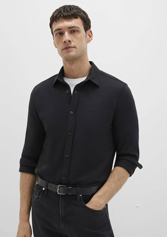 Resim Mavi Uzun Kol Erkek Gömlek M0210294-900