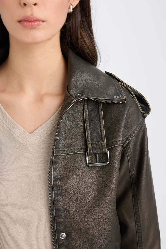 Resim Defacto Kadın Deri Mont D5754AX/KH461