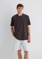 Resim Mavi Loose Erkek  T-shirt M0612733-70219