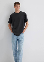 Resim Mavi Loose Erkek  T-shirt M0612733-70092