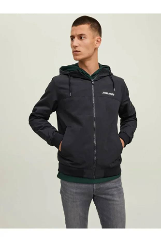 Resim Jack & Jones Jjerush Hood Bomber Noos Erkek Mont 12200208
