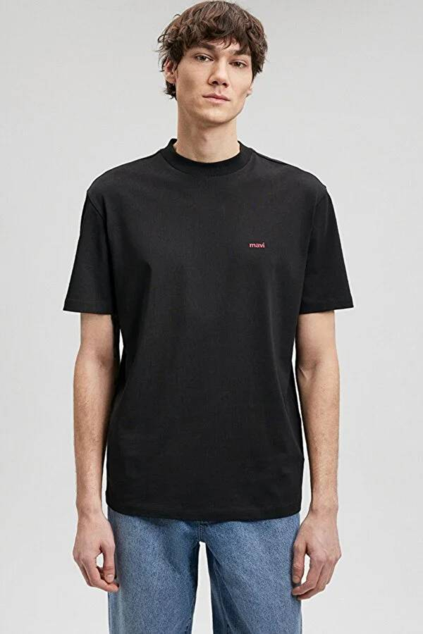 Resim Mavi Baskılı Erkek T-Shirt M0612216-900