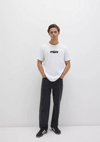 Resim Mavi Miav Baskılı Erkek T-Shirt M067153-602