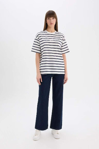 Resim Defacto Kadın Uzun Kol T-shirt E5058AX/NV42