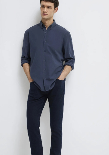 Resim Mavi Erkek Uzun Kol Gömlek M0211554-87822