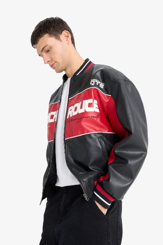 Resim Defacto Erkek  Deri Mont E9050AX/BK27