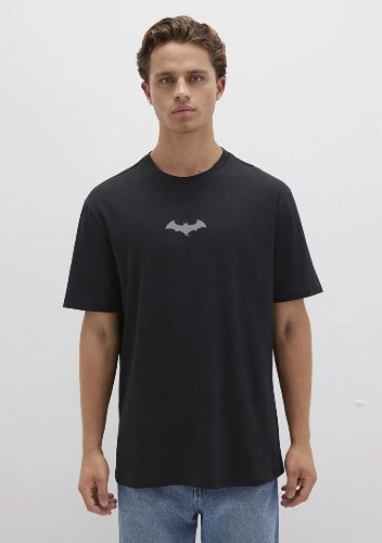 Resim Mavi Batman Reflektör Baskılı Erkek T-shirt M066878-900