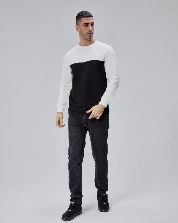 Resim Paul&More Erkek Sweat O Yaka Göğüs Garnili Parçalı