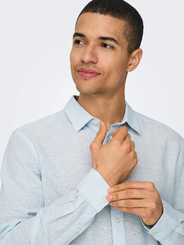 Resim Only & Sons Onscaiden Life Ls Solid Linen Shirt Noos Erkek Gömlek 22012321