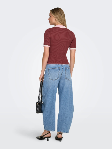 Resim Only Onlmeddı Ss Contrast Polo Cc Knt Kadın T-Shirt 15363165