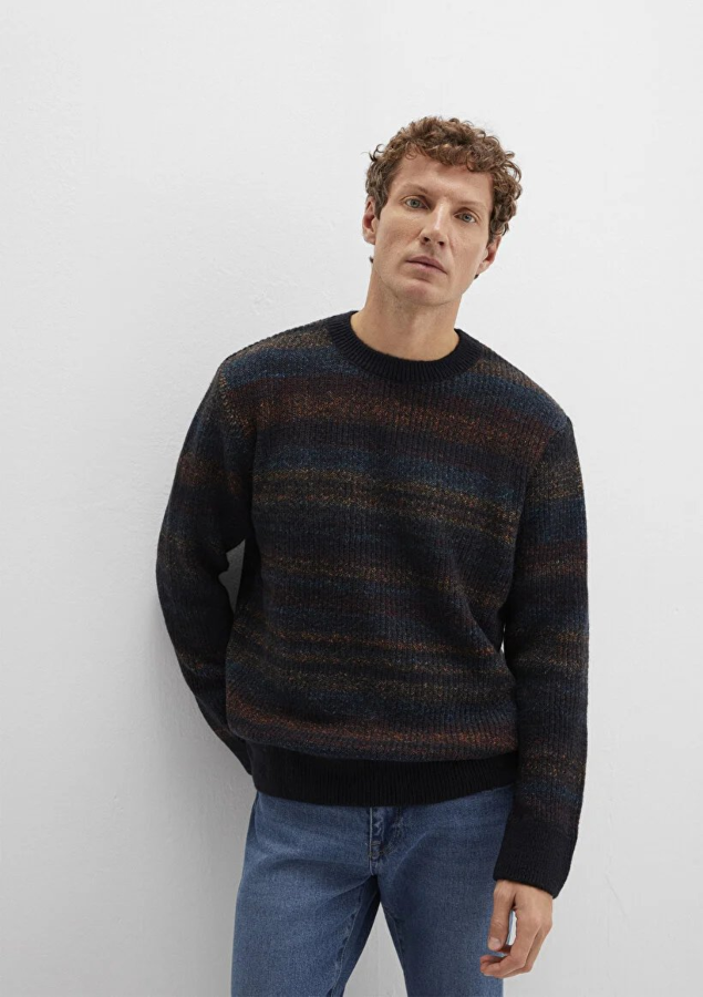 Resim Mavi Çizgili Erkek Kazak M0710201-70744