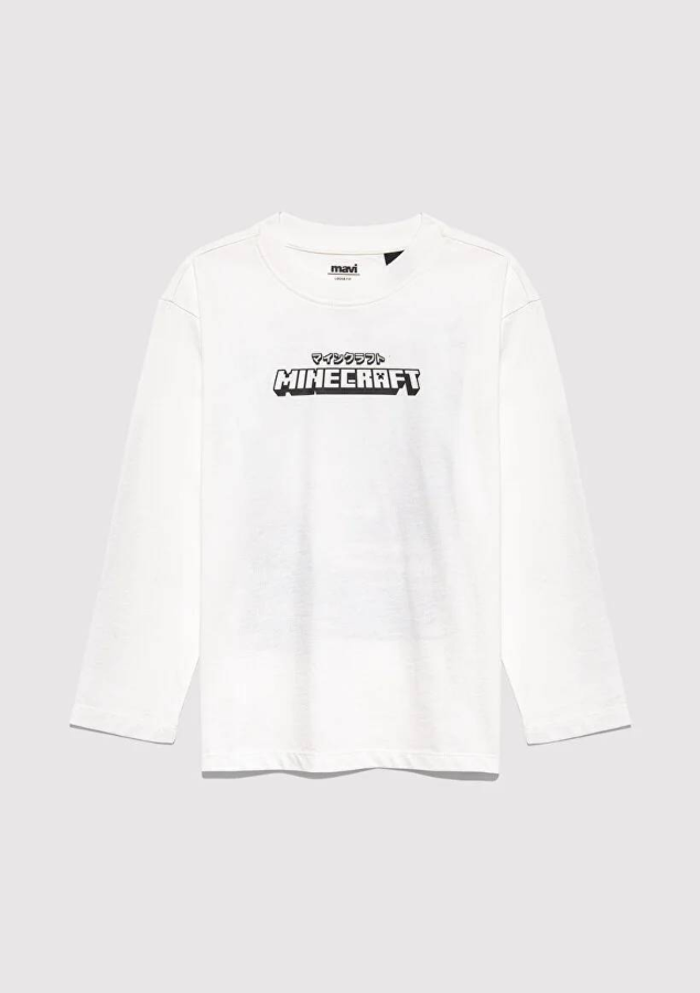 Resim Mavi Minecraft Baskılı Erkek Çocuk T-Shirt M6610378-70057