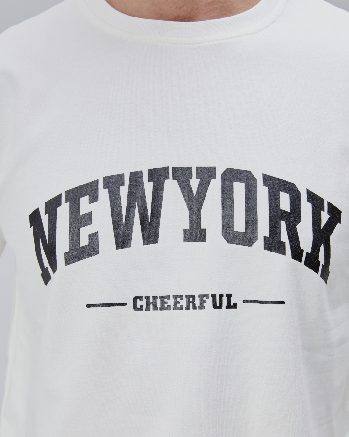 Resim Paul&More Erkek Sweat New York Baskı 0 Yaka 2 İp