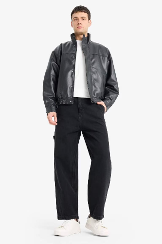 Resim Defacto Erkek  Deri Mont D2427AX/BK27