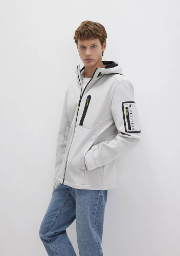 Resim Mavi Kapüşonlu Erkek Mont M0110264-70074