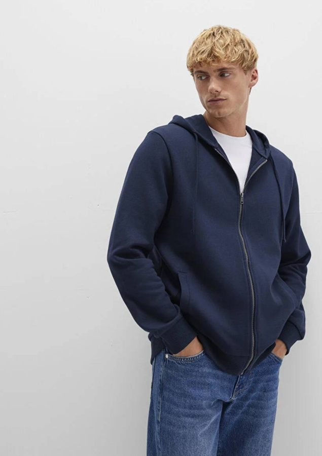 Resim Mavi Kapüşonlu Full Erkek Sweat M0S10423-70490
