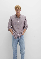 Resim Mavi Çizgili Erkek Gömlek M0211704-90926