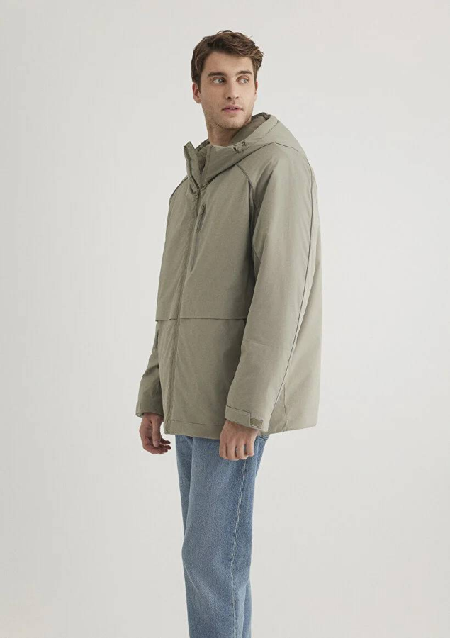 Resim Mavi Kapüşonlu Erkek Ceket M0110560-71818