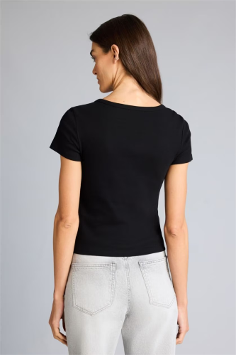 Resim Defacto Kadın T-shirt H2034AX/BK81