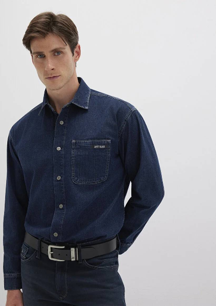 Resim Mavi Aİdan Used Erkek Gömlek M0210588-90768