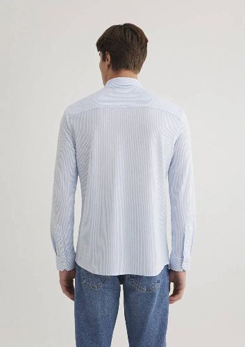 Resim Mavi Çizgili Erkek Uzun Kol Gömlek M0211402-88654