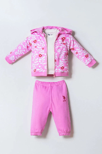 Resim U.S. Polo Assn Bebek Kız Bebek Sweat Takım Usb3007
