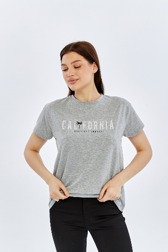 Resim Viole&More Kadın T-Shirt Yk21 California Baskılı