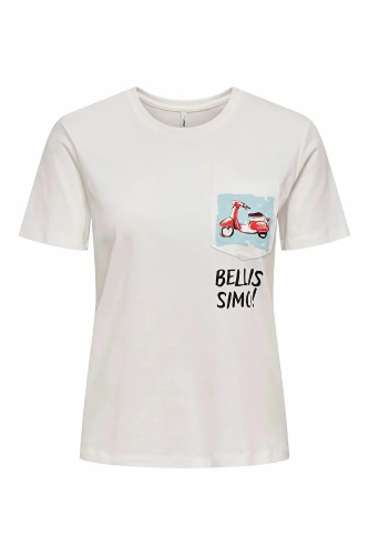 Resim Only Onlpolly Lıfe Reg S/S Pocket Top Box Jrs Kadın T-shirt 15317989