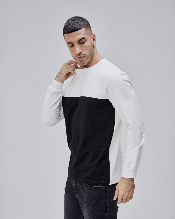 Resim Paul&More Erkek Sweat O Yaka Göğüs Garnili Parçalı