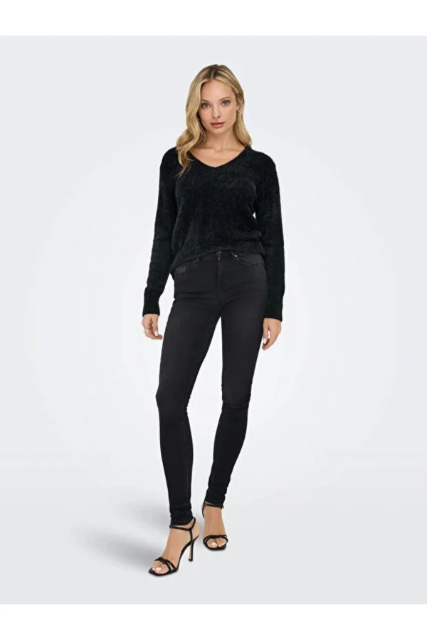 Resim Only Onlella Piumo Ls V-Neck Knt Kadın Kazak 15259562