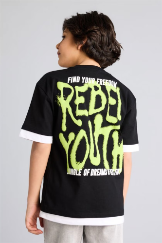 Resim Defacto Erkek Çocuk T-shirt G9726A8/BK81