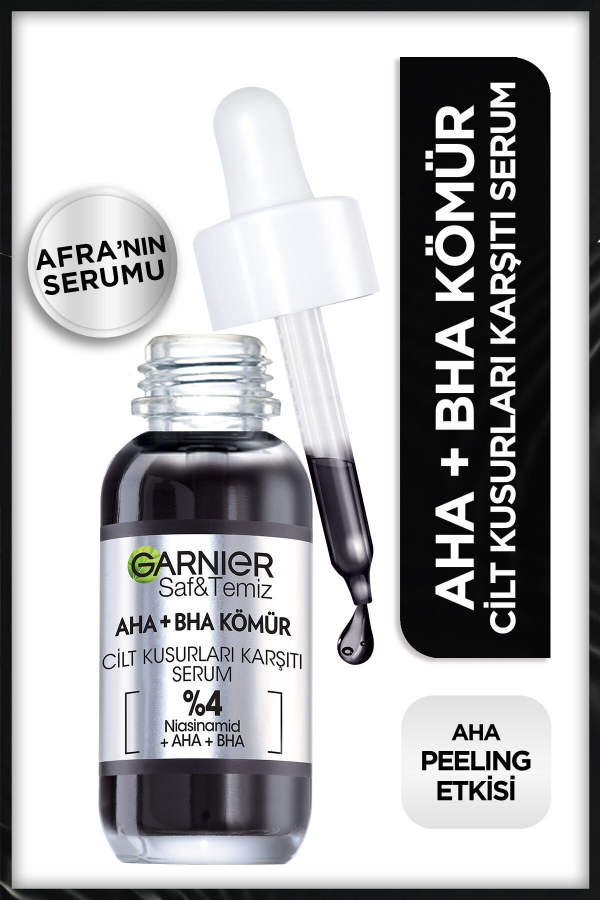 Resim Garnier AHA+BHA Cilt Kusurları Karşıtı Serum %4 [Niasinamid + Peeling Etkili AHA+BHA] 30 ml