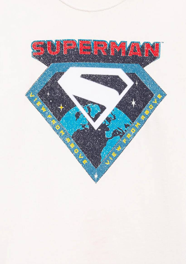 Resim Mavi Superman Baskılı Erkek Çocuk T-Shirt M6610381-70057