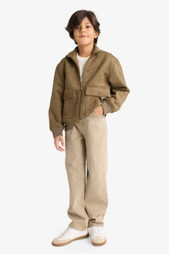 Resim Defacto Erkek Çocuk Deri Mont F6244A8/KH260