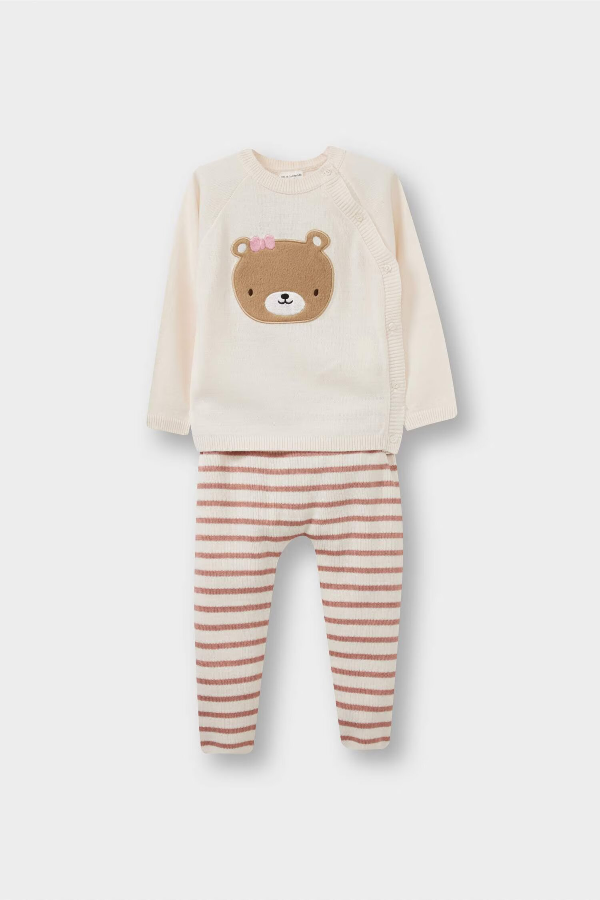 Resim Defacto Kız Bebek Sweat Takım F3222A5/ER233