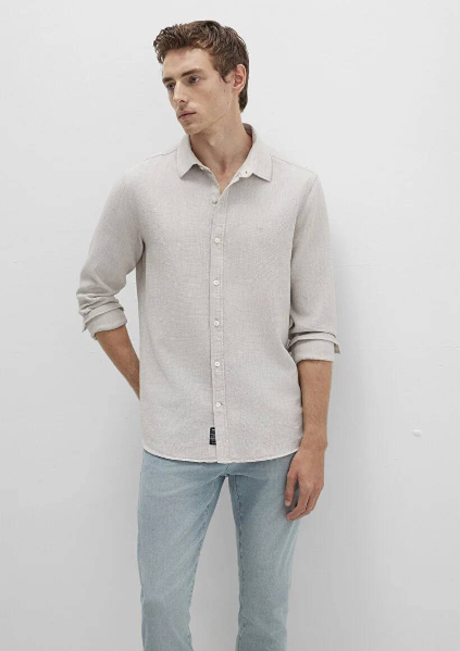 Resim Mavi Uzun Kol Erkek Gömlek M0211656-70145